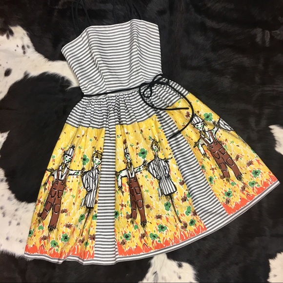 Alice Dresses & Skirts - Vintage 1950’s Alice Scarecrow Black Yellow Dress